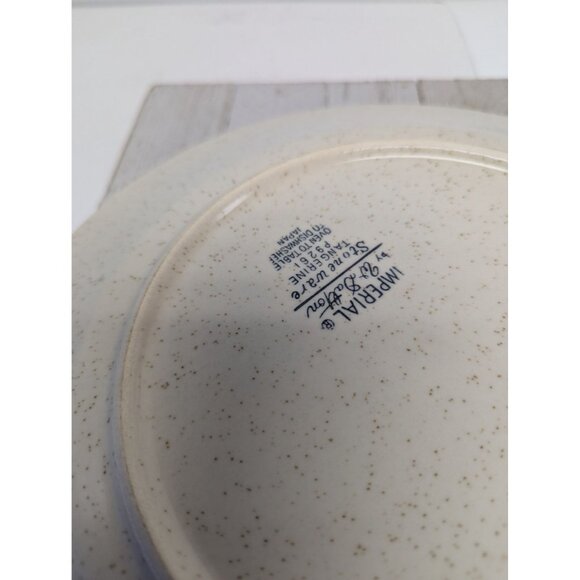 Imperial W. Dalton Stoneware Dinner Plates Set of 2 Speckled Tangerine Vintage - Picture 8 of 8